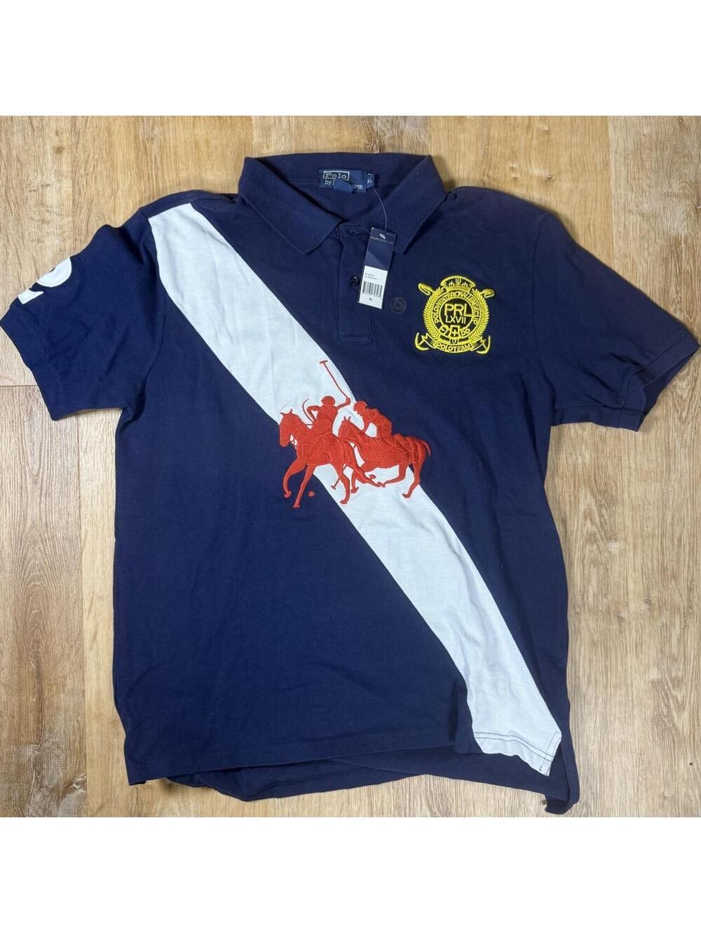 Y2K Ralph Lauren Navy  Polo Shirt Size XL